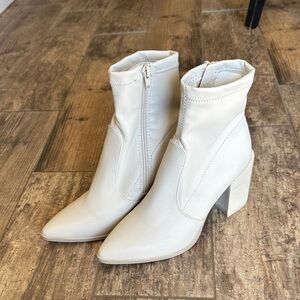Steve Madden White Heeled Boots